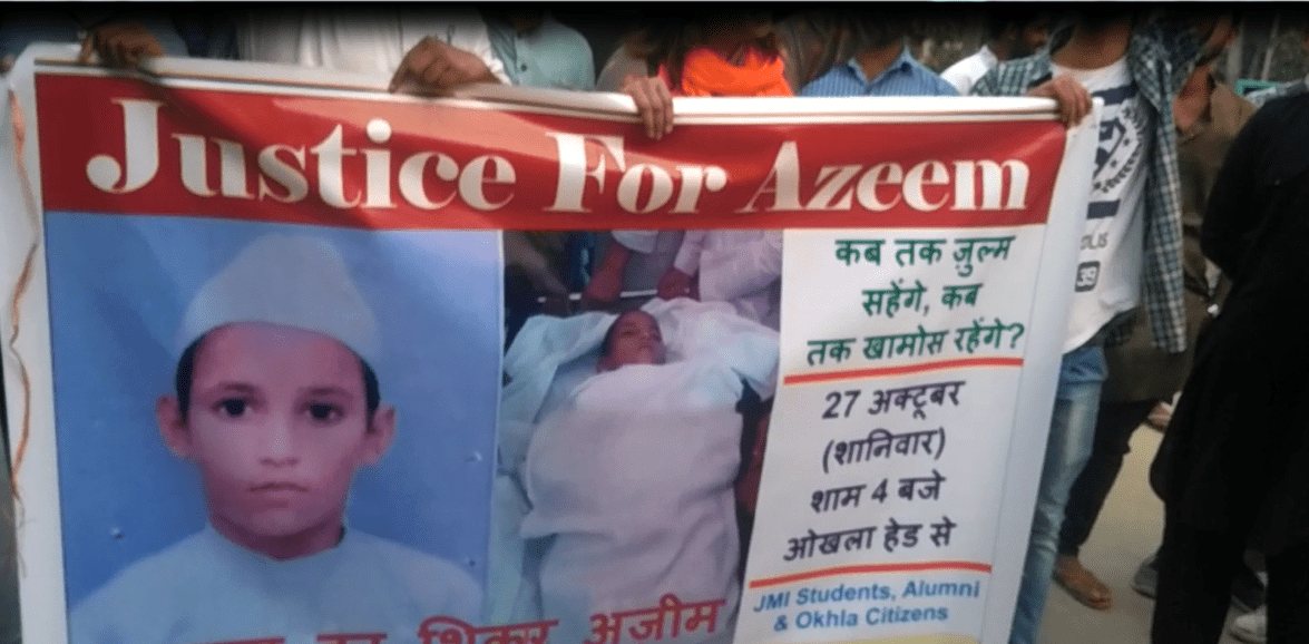 Justice for 8 Year Old Mohammed Azeem, Protest in Jamia Nagar